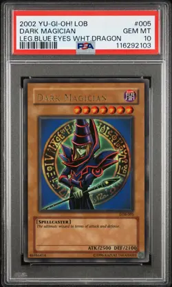 Yugioh NEW CERT Dark Magician LOB-005 PSA 10 Unlimited Original Print 2002 - Image 1