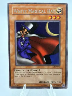 YUGIOH 2002 | WHITE MAGICAL HAT | MRD-016 | NA PRINT | RARE - Image 1