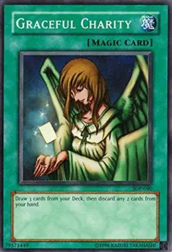 YUGIOH Graceful Charity SDP-040 Super Rare Moderately-played MP - Image 1