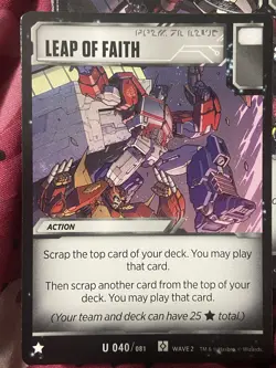 Transformers TCG Wave 2 Rise of The Combiners- Card: LEAP OF FAITH - Image 1