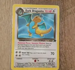 Dark Dragonite Pokemon Card 22/82 Team Rocket Non Holo Rare Vintage - Image 1