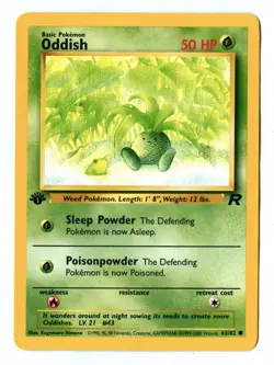 Vintage 2000 First Edition ODDISH 63/82 Pokemon Card (Team Rocket Set) - Image 1