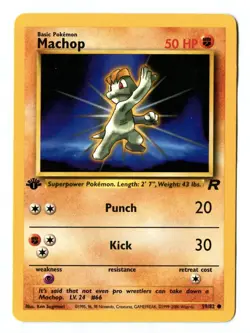Vintage 2000 First Edition MACHOP 59/82 Pokemon Card (Team Rocket Set) - Image 1