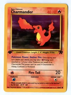 Vintage 2000 First Edition CHARMANDER 50/82 Pokemon Card (Team Rocket Set) - Image 1