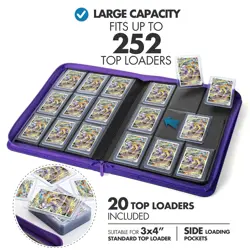 FunGuys Toploader Binder Trading Card Binder Storage 252 9 Pocket Top Loader - Image 2