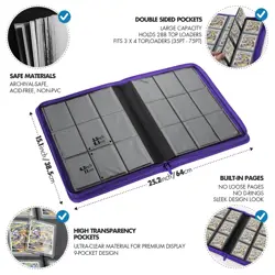 FunGuys Toploader Binder Trading Card Binder Storage 252 9 Pocket Top Loader - Image 4