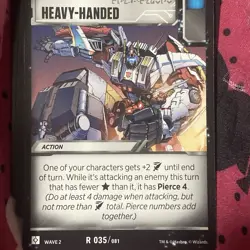 Transformers TCG Wave 2 Rise of The Combiners- Card: Heavy-Handed - Image 1