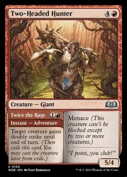 Two-Headed Hunter - Wilds of Eldraine WOE - MTG - NM Magic - 155 U - Image 1