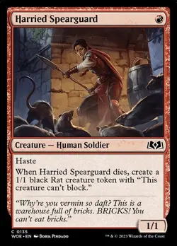 Harried Spearguard - Wilds of Eldraine WOE - MTG - NM Magic - 135 C - Image 1