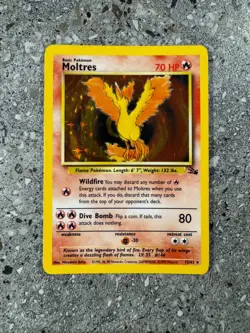 Pokemon TCG Cards Moltres 12/62 Fossil Holo Rare EXC-NM - Image 1