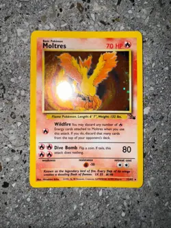 Pokemon TCG Cards Moltres 12/62 Fossil Holo Rare EXC-NM - Image 3