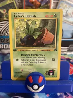 Pokemon Erika's Oddish - WOTC Gym Challenge Common 70/132 1st Edition NM - Image 1