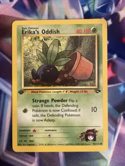Pokemon Erika's Oddish - WOTC Gym Challenge Common 70/132 1st Edition NM - Image 2