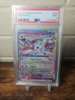 Pokemon TCG Sylveon EX Double Rare Card 086/191 Sv08: Surging Sparks PSA 9 - Image 1