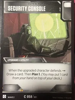Transformers TCG Wave 2 Rise of The Combiners- Card: SECURITY CONSOLE - Image 1
