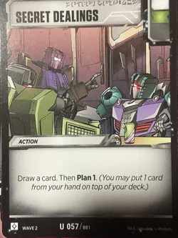Transformers TCG Wave 2 Rise of The Combiners- Card: SECRET DEALINGS - Image 1