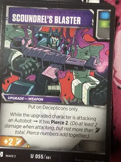 Transformers TCG Wave 2 Rise of The Combiners- Card: SCOUNDREL’S BLASTER - Image 1