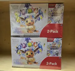 Pokemon TCG Prismatic Evolutions ETB Booster Bundle Costco 2-Pack Sealed X2 - Image 2