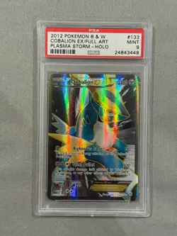 2013 Pokemon B&W Plasma Storm Cobalion EX Holo Full Art #133 PSA 9 - Image 1