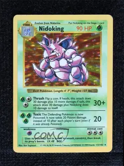 Nidoking Holo Shadowless Pokemon Base Set #11 1999 READ - Image 1
