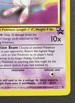 Mew # 8 Black Star Promo Non Holo WotC 1999 Vintage Pokemon TCG Card - Image 4