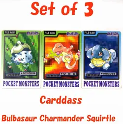 Bulbasaur Charmander Squirtle 001 004 007 Pokemon Card Carddass Japanese ;BANDAI - Image 1