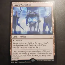Mtg Urza's Workshop NM/M Commander The Brothers' War #28 Magic Rare Land Card - Image 1