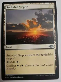 MTG Magic The Gathering Card Secluded Steppe Land Modern Horizons 2019 - Image 1