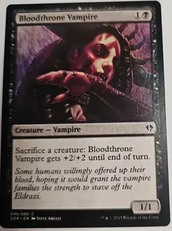 MTG Magic The Gathering Card Bloodthrone Vampire Creature Vampire Black DDP 2015 - Image 1