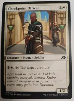 MTG Magic The Gathering Card Checkpoint Officer Creature Human Soldier White IkO - Image 1