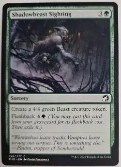 MTG Magic The Gathering Card Shadowbeast Sighting Sorcery Green Midnight Hunt - Image 1