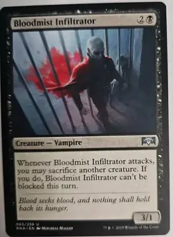 MTG Magic The Gathering Card Bloodmist Infiltrator Creature Vampire Black RNA - Image 1