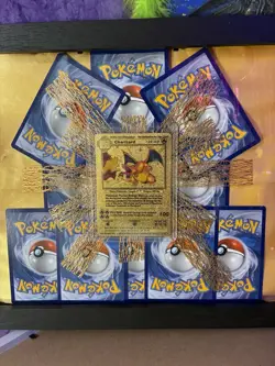Gold Charizard Pokemon Card Display - Custom Collectible Gift - Image 1