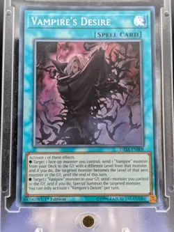 Vampire's Desire Secret Rare DASA-EN008 LP/NM Yugioh Card - Image 1