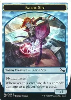 MTG Foil Faerie Spy Token - Unstable 004/020 - Image 1