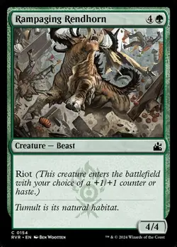 Foil Rampaging Rendhorn - Ravnica Remastered | MTG Card - Image 1