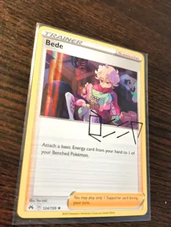 Bede 124/159 - Holo Pokemon Crown Zenith Card Near Mint Condition - Image 1