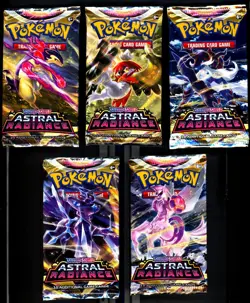 Pokemon SWSH Astral Radiance Booster Pack Art Bundle - Set of 5 * Sealed * - Image 1
