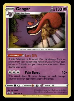 Gengar 057/198 Holo Rare Chilling Reign Pokemon Card - Image 1