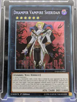 Dhampir Vampire Sheridan Secret Rare DASA-EN007 LP/NM Yugioh Card - Image 1