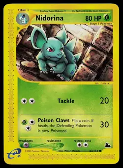 Pokemon Card - Nidorina Skyridge 83/144 Common - Image 1