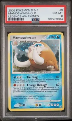 Pokemon PSA 8 Mamoswine #9 Holo Diamond & Pearl Legends Awakened 2008 English - Image 2