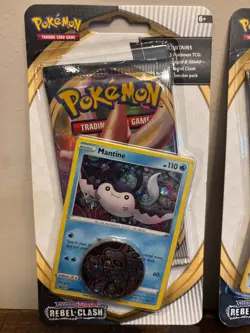 x2 Pokemon TCG: Sword & Shield Rebel Clash Checklane Blisters: Noctowl & Mantine - Image 2