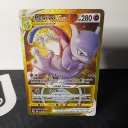 2022 Pokemon Go Mewtwo VStar 86/78 Secret Gold Rare Pokemon Card (LP) - Image 1