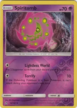 Spiritomb 53/156 Reverse Holo Ultra Prism Pokemon Card NM - Image 1