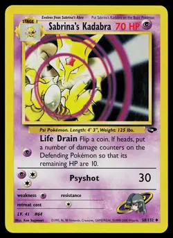 Pokemon Card - Sabrina's Kadabra Gym Challenge 58/132 - Image 1