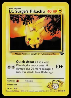Pokemon Card - Lt. Surge's Pikachu Gym Challenge 84/132 - Image 1