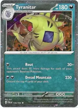 Tyranitar 135/193 Cosmos Holo Promo Paldea Evolved Pokemon Card NM - Image 1