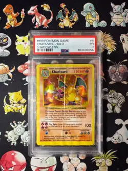 Pokemon Charizard Base Set Shadowless Holo Rare #4 PSA 1 - Image 1