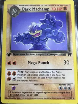 2000 Pokemon - 1st Edition Dark Machamp Rare - Team Rocket 27/82 - CGC 9 Mint! - Image 3